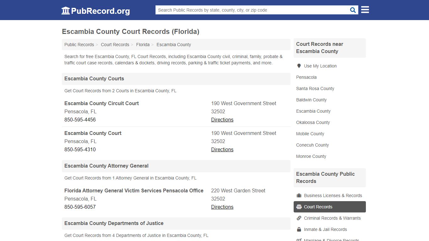 Free Escambia County Court Records (Florida Court Records)